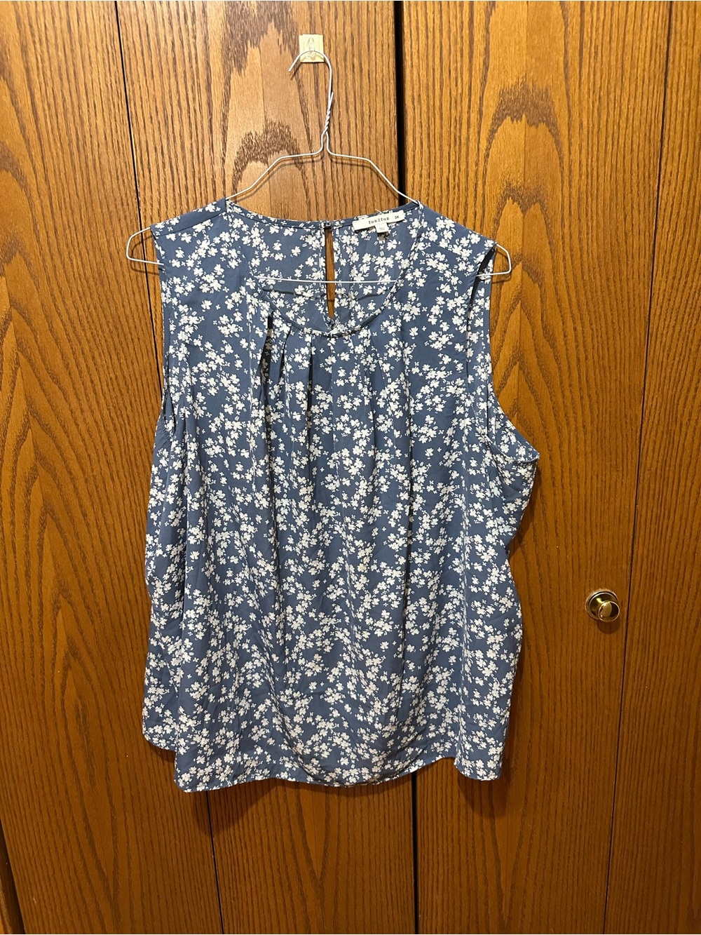 Fun2Fun Sleeveless Blue Floral Blouse - Lightweight Women's Top
